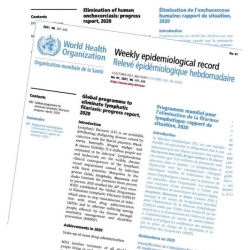 Covers of two Weekly Epidemiological Reports from W.H.O.